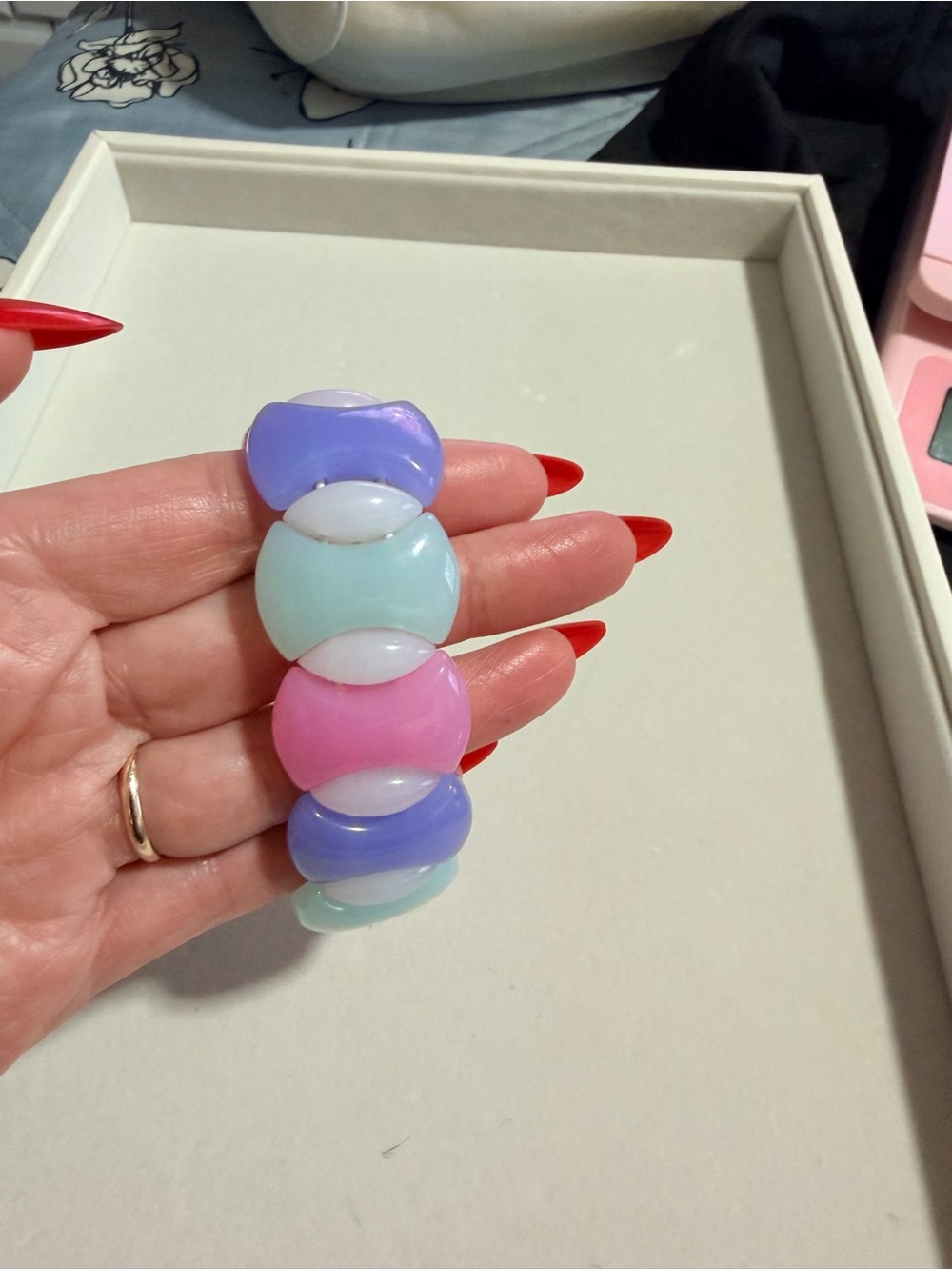 Vintage Colorblock Pastel Stretch Bracelet - Multicolor Womens Jewelry